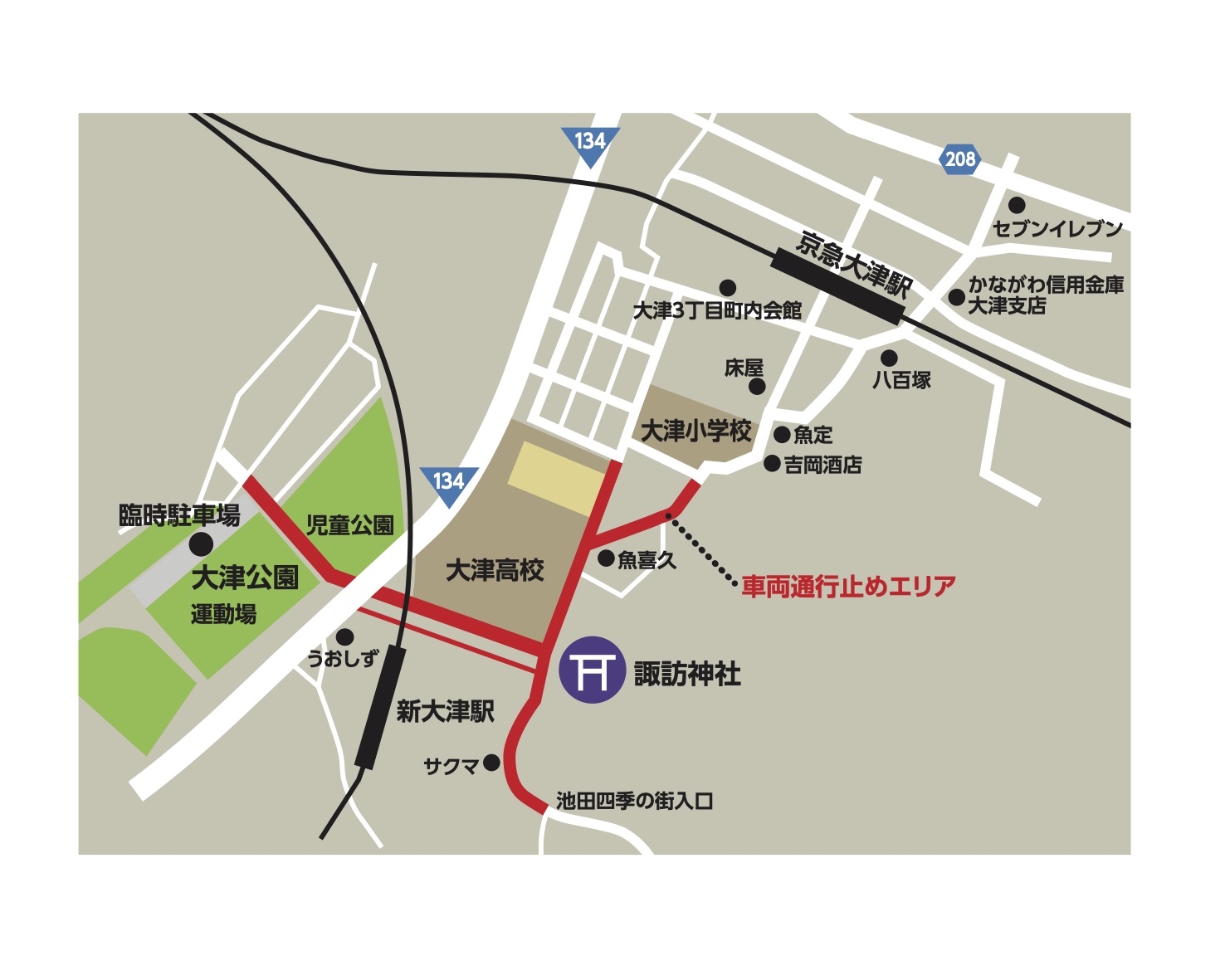 通行止めの地図